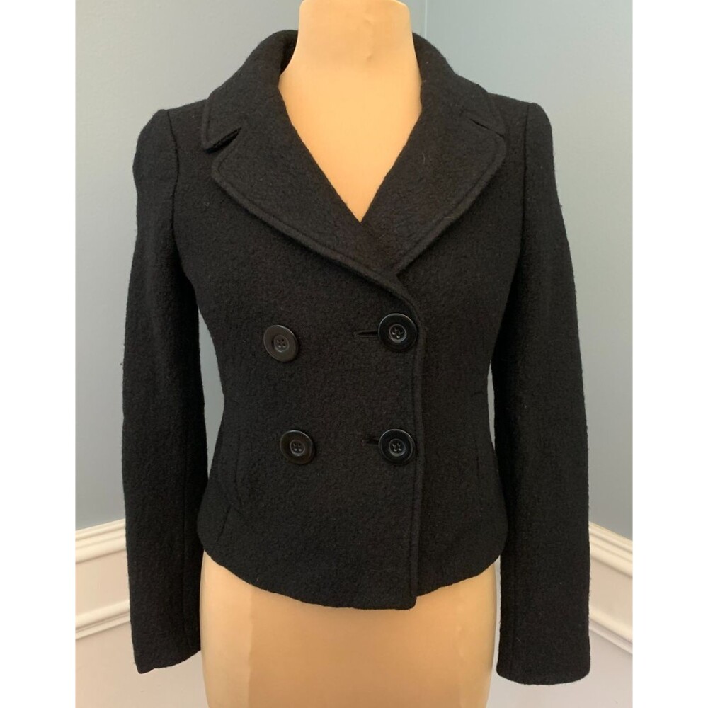 Ann Taylor Blazer Womens 2 Wool Cropped Lined Fitted Preppy Office Academia